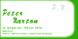 peter marton business card